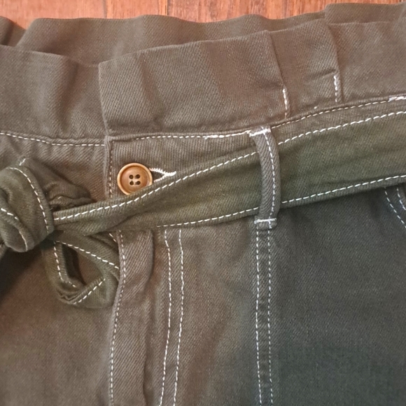 Free People Paperbag Waist Army Green Utility Cargo - Picture 2 of 6